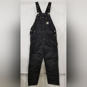 NWOTs Carhartt Insulated Black Bib Overalls RN14806 Size MED short